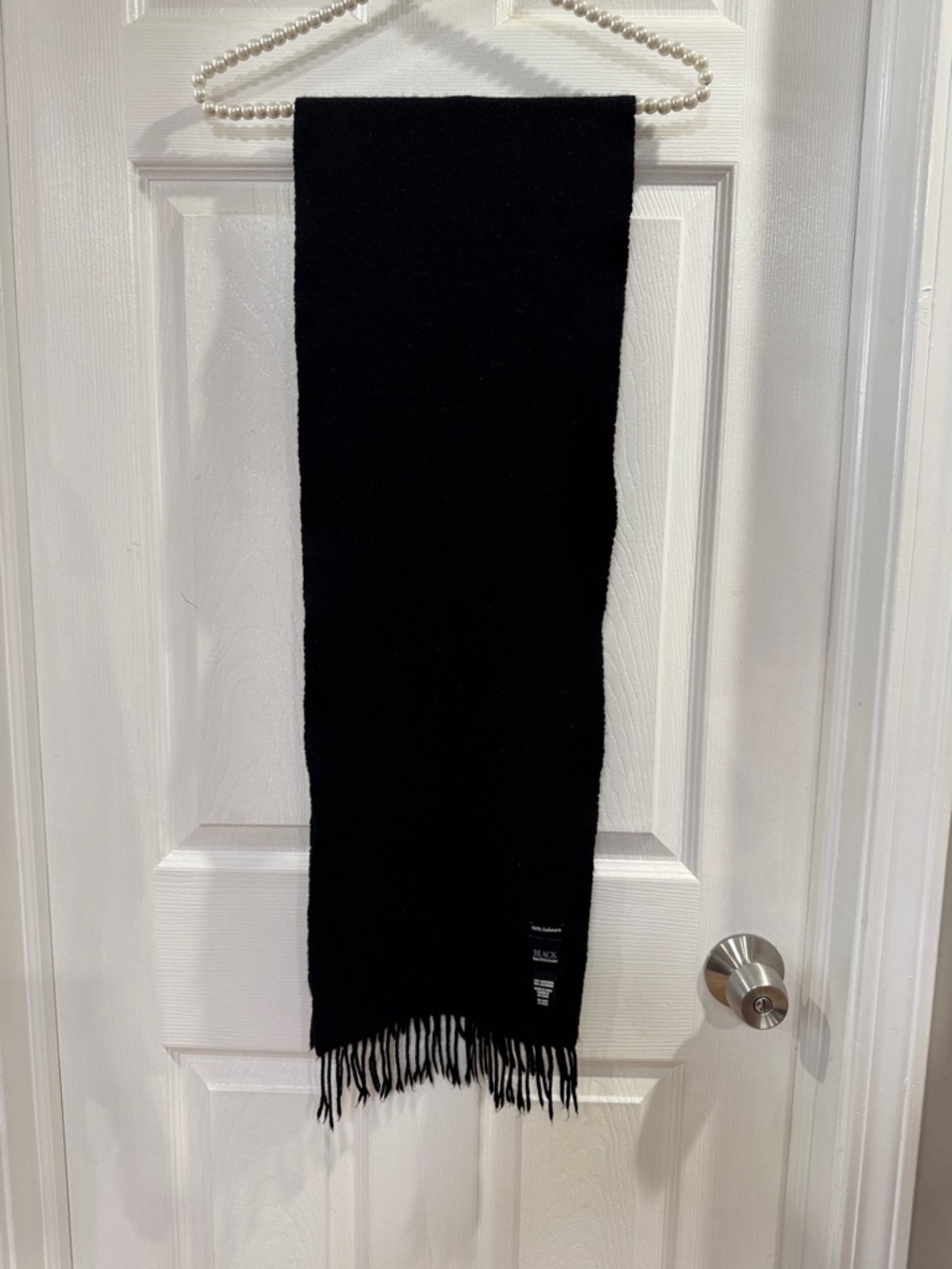 Saks Fifth Avenue Black Cashmere Fringe Scarf